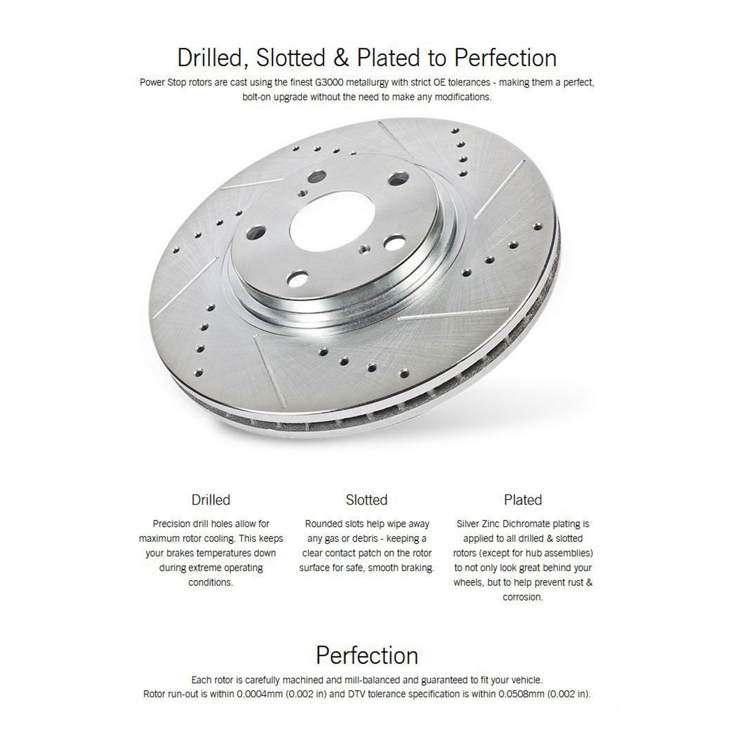 power stop front rotors 5x114.3 – evolution drilled & slotted, machined 70.1mm power stop front rotors 5x114.3 – evolution drilled & slotted, machined 70.1mm